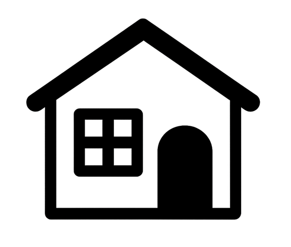 Icon representing exterior painting – house outline with fresh coat symbol