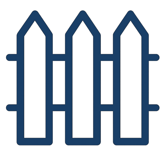 Wooden fence and deck icon – symbolizing outdoor staining services